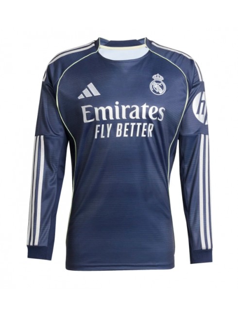 Moški Nogometna dresi replika Real Madrid Gostujoči 2025-26 Dolgi rokav Moški Nogometna dresi replika Real Madrid Gostujoči 2025-26 Dolgi rokav